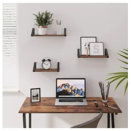 Set 3 komada polica REGALO Shelf / Crna mat - vintage drvo