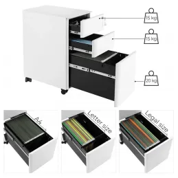 Kancelarijski ormarić na kotačićima GARDO 300 / Bijeli