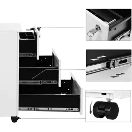Kancelarijski kontejner na kotačićima GARDO 390 / Crni