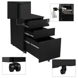 Kancelarijski kontejner na kotačićima GARDO 390 / Crni