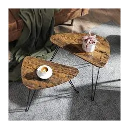 Set od 2 konferencijska stolića LION / Crna mat - vintage drvo