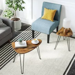 Set od 2 konferencijska stolića LION / Crna mat - vintage drvo