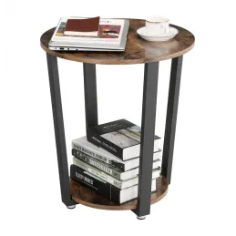 Konferencijski stolić LUNIA Mini / Crna mat - vintage drvo