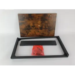 Bočni stolić KATANA / Crna mat - vintage drvo