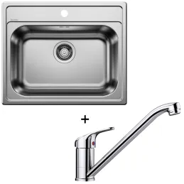 Set Blanco Nehrđajući sudoper DANA 6 + Miješalica DARAS / Sjajni krom