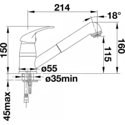 Set Blanco Nerezni sudoper DANA 6 + Miješalica DARAS-S s tušem / Sjajni krom
