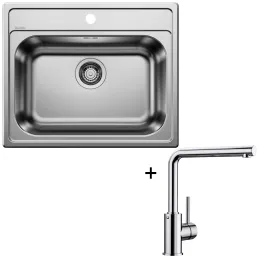 Set Blanco Nehrđajući sudoper DANA 6 + Slavina MILA / Sjajni krom