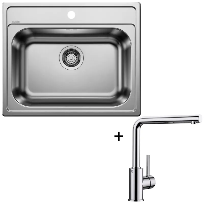 Set Blanco Nehrđajući sudoper DANA 6 + Slavina MILA / Sjajni krom