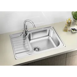 Set Blanco Nehrđajući sudoper DINAS XL 6 S Compact + Slavina MILA / Sjajni krom