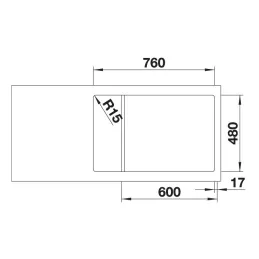 Set Blanco Nehrđajući sudoper DINAS XL 6 S Compact + Slavina MILA / Sjajni krom