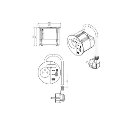 Električna utičnica LOOP IN Charge FRENCH / Crna