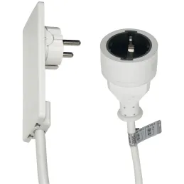 Produžni priključak ravni SLIM SCHUKO / Bijela