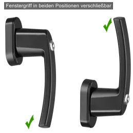 Set od 2 komada zaključavajućih prozorskih ručki LOCKED / Crna