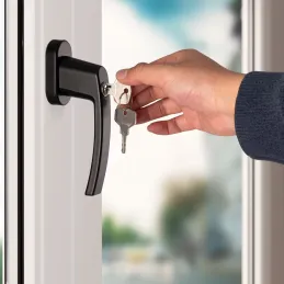 Set od 2 komada zaključavajućih prozorskih ručki LOCKED / Crna