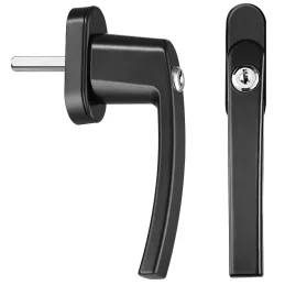 Set od 2 komada zaključavajućih prozorskih ručki LOCKED / Crna