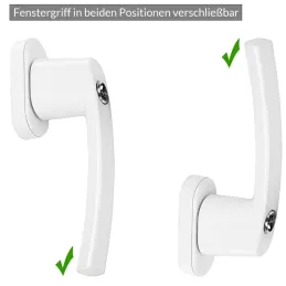 Set od 2 komada zaključanih ručki za prozore LOCKED / Bijela