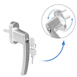 Set od 2 komada zaključanih prozorskih ručki LOCKED / Srebrna
