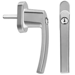 Set od 2 komada zaključanih prozorskih ručki LOCKED / Srebrna