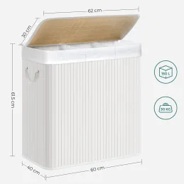 Košara za rublje GLAMUR 150L / Bijela