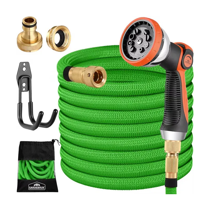 Flexi vrtno crijevo za vrt s kompletnom opremom i stalkom / Zelena