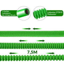Flexi vrtno crijevo za vrt s kompletnom opremom i stalkom / Zelena