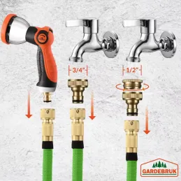 Flexi vrtno crijevo za vrt s kompletnom opremom i stalkom / Zelena