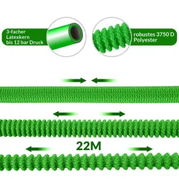 Flexi vrtno crijevo za vrt s kompletnom opremom i stalkom / Zelena