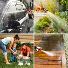 Flexi vrtno crijevo za vrt s kompletnom opremom i stalkom / Crna