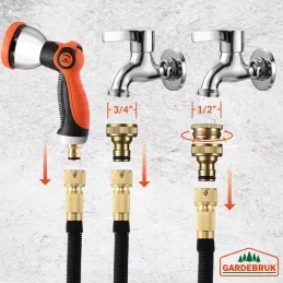 Flexi vrtno crijevo za vrt s kompletnom opremom i stalkom / Crna