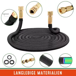 Flexi vrtno crijevo za vrt s kompletnom opremom i stalkom / Crna