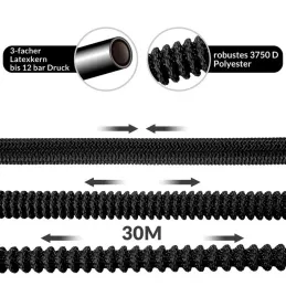Flexi vrtno crijevo za vrt s kompletnom opremom i stalkom / Crna