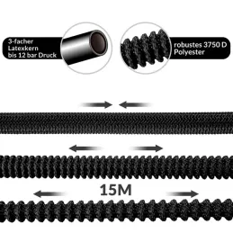 Flexi vrtno crijevo za vrt s kompletnom opremom i stalkom / Crna