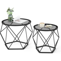 Set od 2 konferencijska stolića ORION LUX / Crna mat