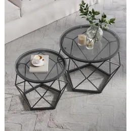 Set od 2 konferencijska stolića ORION LUX / Crna mat