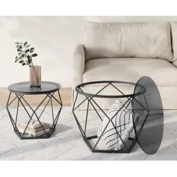 Set od 2 konferencijska stolića ORION LUX / Crna mat