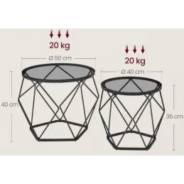 Set od 2 konferencijska stolića ORION LUX / Crna mat