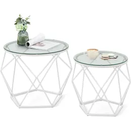 Set od 2 konferencijska stolića ORION LUX / Bijela mat