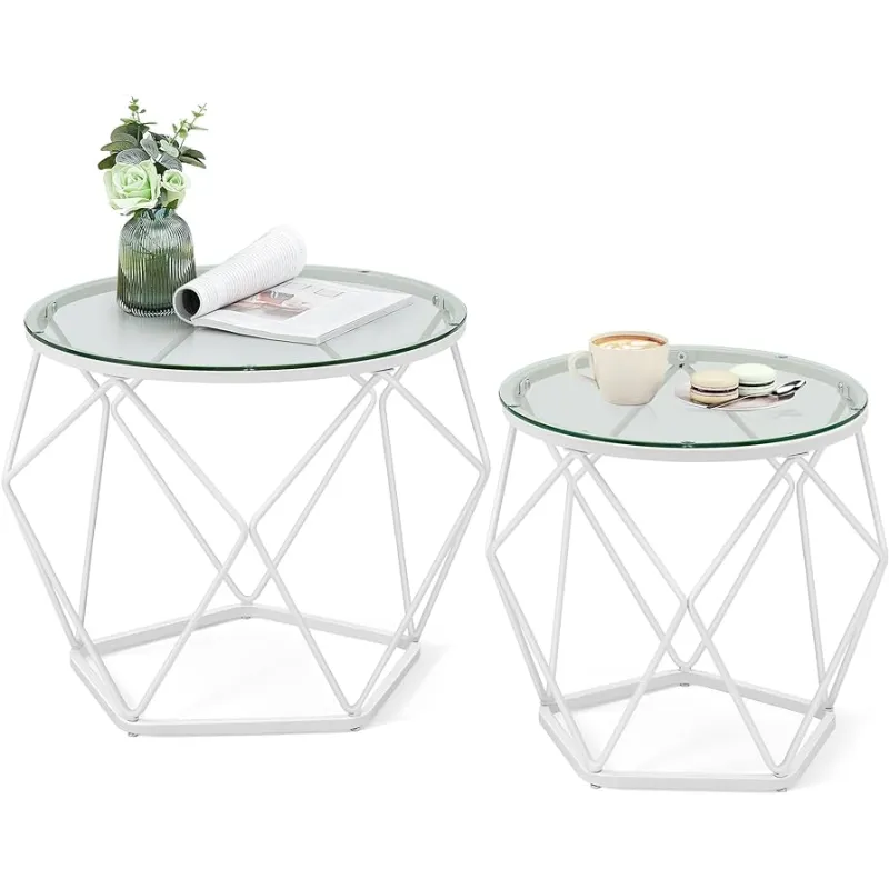 Set od 2 konferencijska stolića ORION LUX / Bijela mat