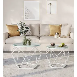 Set od 2 konferencijska stolića ORION LUX / Bijela mat