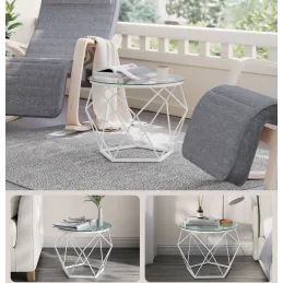 Set od 2 konferencijska stolića ORION LUX / Bijela mat