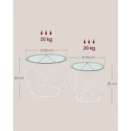 Set od 2 konferencijska stolića ORION LUX / Bijela mat