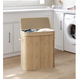 Košara za rublje GLAMUR 100L / Prirodno drvo