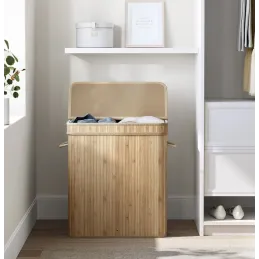 Košara za rublje GLAMUR 100L / Prirodno drvo