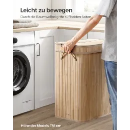 Košara za rublje GLAMUR 100L / Prirodno drvo