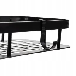 Set od 2 zidnih kupaonskih polica LIAN / Crna mat