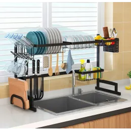 Ocjeđivač posuđa iznad sudopera XL / Crna mat