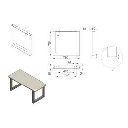 Stolne noge STELLA Crna / Par