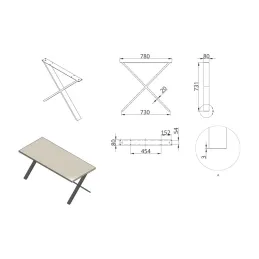 Stolne noge ULTRA SLIM Crna / Par