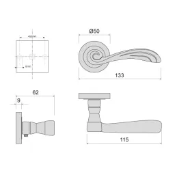 Rustikalna kvaka APOLONIA / Crna
