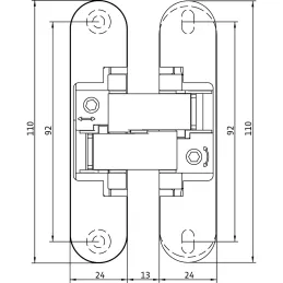 Skrivena šarka za bezfalna vrata ANSELMI 140 3D / Mat krom